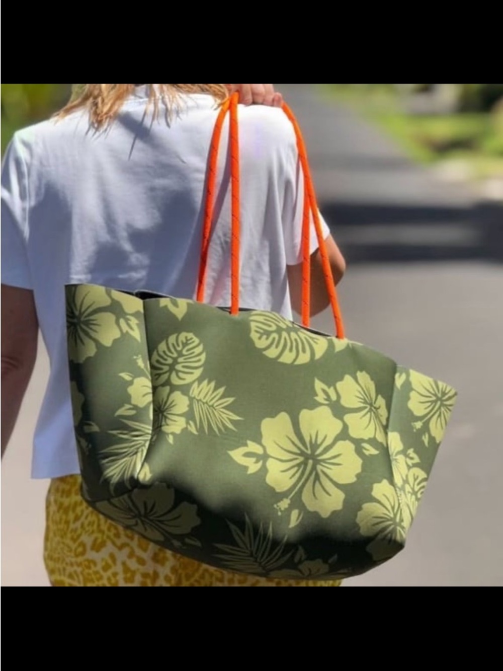 Las Olitas Green Hibiscus Tote Bag